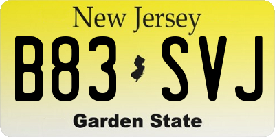 NJ license plate B83SVJ