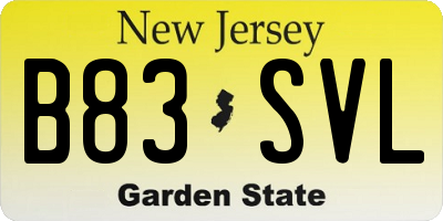 NJ license plate B83SVL