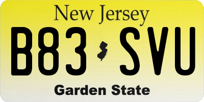 NJ license plate B83SVU