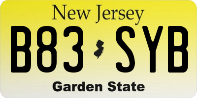 NJ license plate B83SYB