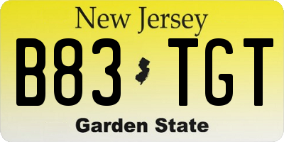 NJ license plate B83TGT