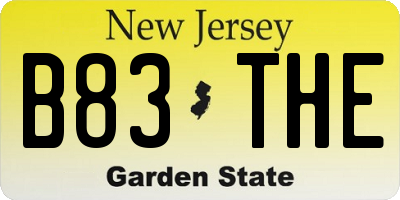 NJ license plate B83THE
