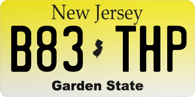 NJ license plate B83THP