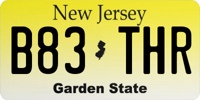 NJ license plate B83THR