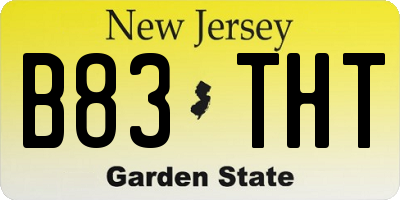 NJ license plate B83THT