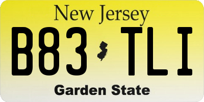 NJ license plate B83TLI