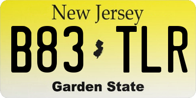 NJ license plate B83TLR