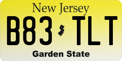 NJ license plate B83TLT