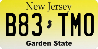 NJ license plate B83TMO