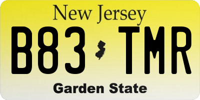 NJ license plate B83TMR