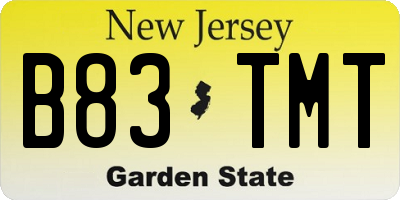 NJ license plate B83TMT