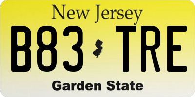 NJ license plate B83TRE