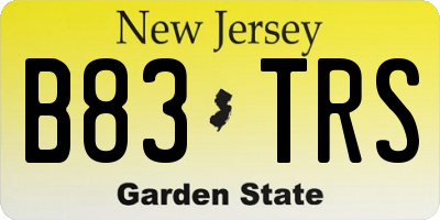 NJ license plate B83TRS