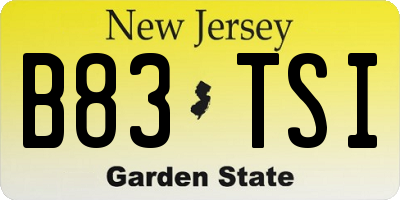 NJ license plate B83TSI