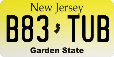 NJ license plate B83TUB