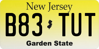 NJ license plate B83TUT