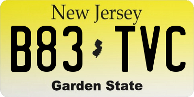 NJ license plate B83TVC