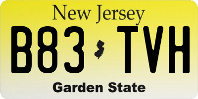NJ license plate B83TVH