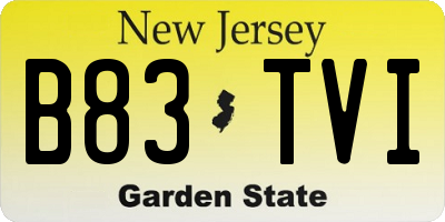 NJ license plate B83TVI