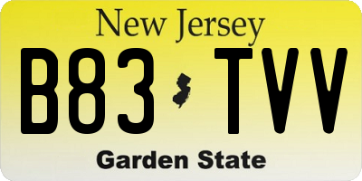 NJ license plate B83TVV