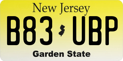 NJ license plate B83UBP