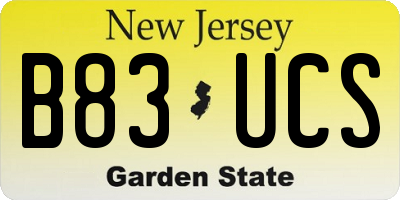 NJ license plate B83UCS
