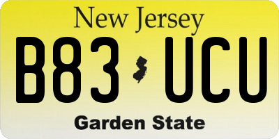 NJ license plate B83UCU
