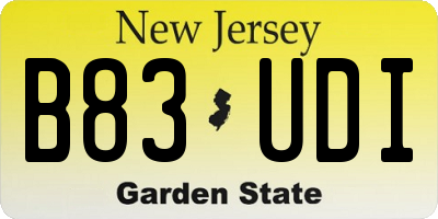NJ license plate B83UDI