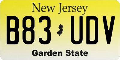 NJ license plate B83UDV