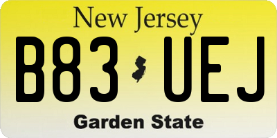 NJ license plate B83UEJ