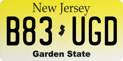 NJ license plate B83UGD