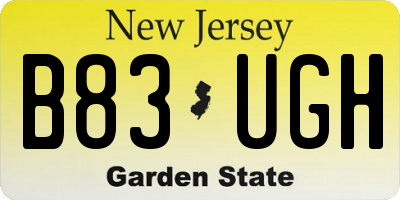 NJ license plate B83UGH