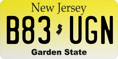 NJ license plate B83UGN