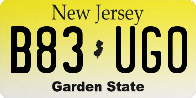 NJ license plate B83UGO