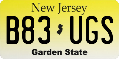 NJ license plate B83UGS