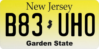 NJ license plate B83UHO