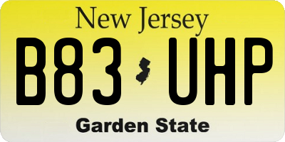 NJ license plate B83UHP