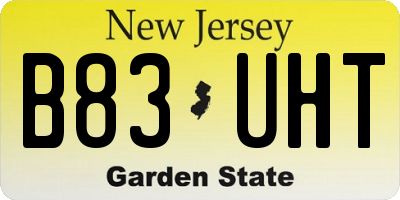 NJ license plate B83UHT