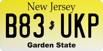 NJ license plate B83UKP