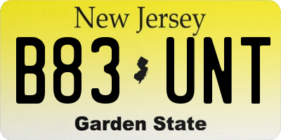 NJ license plate B83UNT