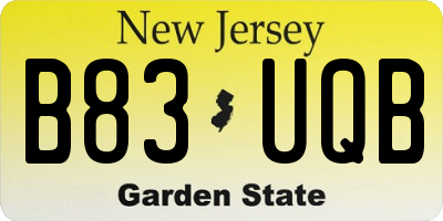 NJ license plate B83UQB