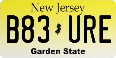 NJ license plate B83URE