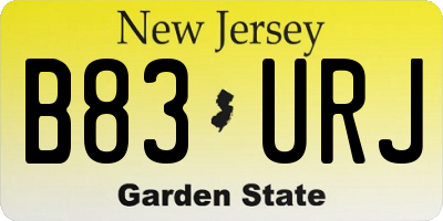 NJ license plate B83URJ