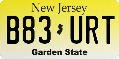 NJ license plate B83URT
