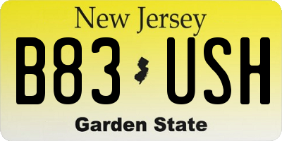NJ license plate B83USH
