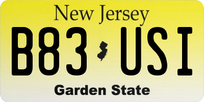 NJ license plate B83USI