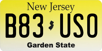 NJ license plate B83USO
