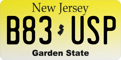 NJ license plate B83USP