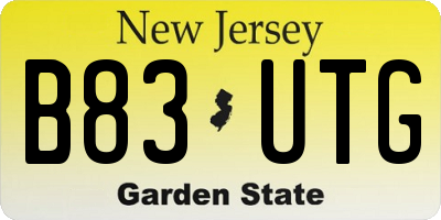 NJ license plate B83UTG
