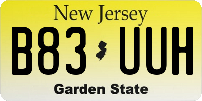 NJ license plate B83UUH